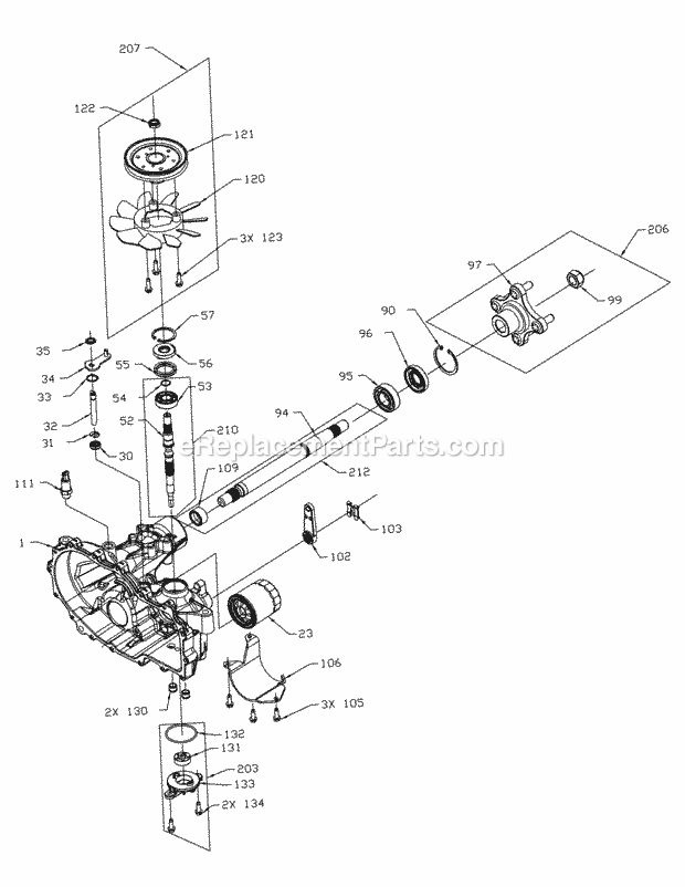 Transmission 02002157 - Left Hand Upper Diagram and Parts List for M50-KHS 53BB5BBP750 Cub Cadet Sprayer